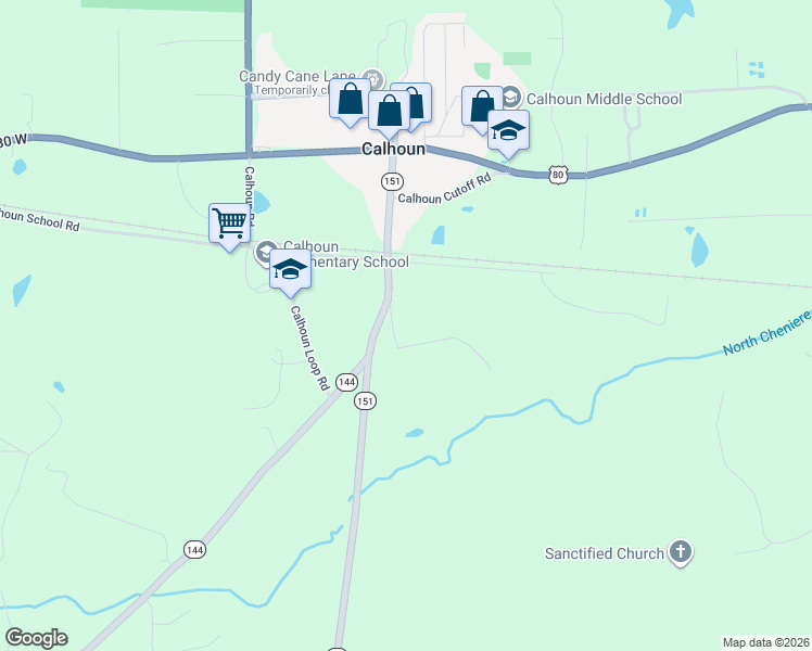 map of restaurants, bars, coffee shops, grocery stores, and more near 105 Puss Green Rd in Calhoun