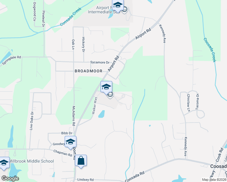 map of restaurants, bars, coffee shops, grocery stores, and more near 5300 Airport Road in Millbrook
