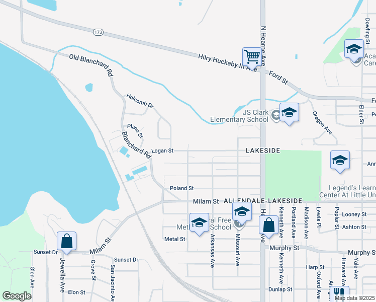 map of restaurants, bars, coffee shops, grocery stores, and more near 2942 Anna Street in Shreveport