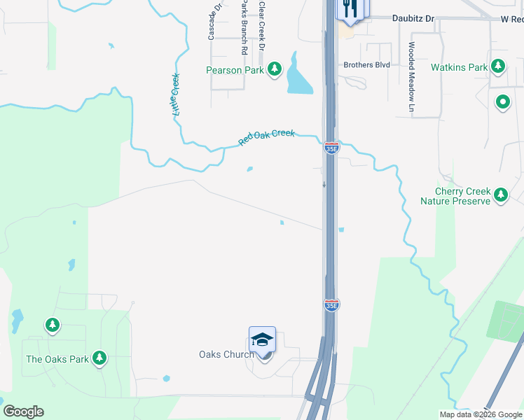 map of restaurants, bars, coffee shops, grocery stores, and more near 509 Stephenson Road in Red Oak