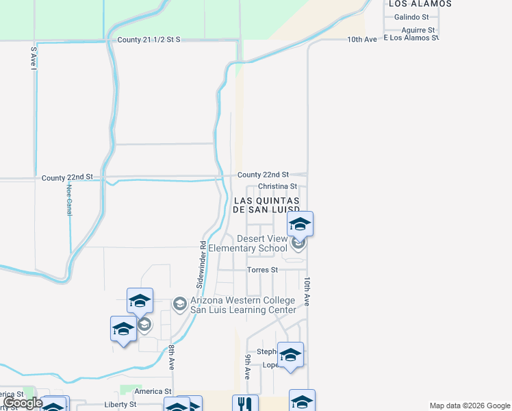 map of restaurants, bars, coffee shops, grocery stores, and more near 9th Ave in Somerton