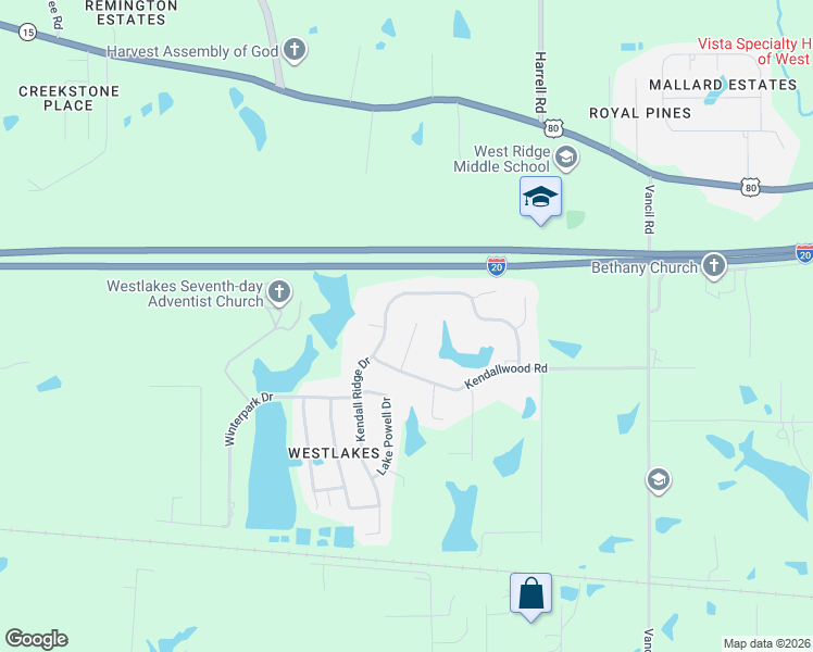 map of restaurants, bars, coffee shops, grocery stores, and more near 109 Tahoe Circle in West Monroe