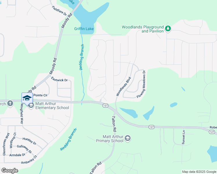 map of restaurants, bars, coffee shops, grocery stores, and more near 302 Windriver Drive in Kathleen