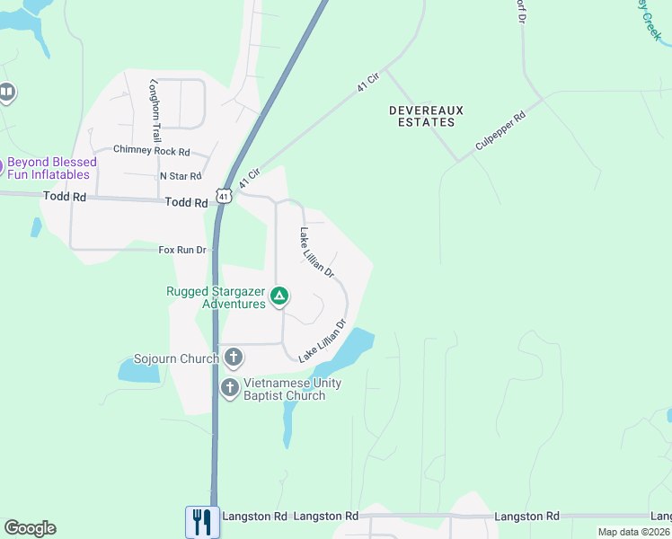 map of restaurants, bars, coffee shops, grocery stores, and more near 228 Lake Lillian Drive in Perry