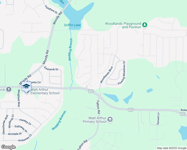 map of restaurants, bars, coffee shops, grocery stores, and more near 302 Windriver Drive in Kathleen