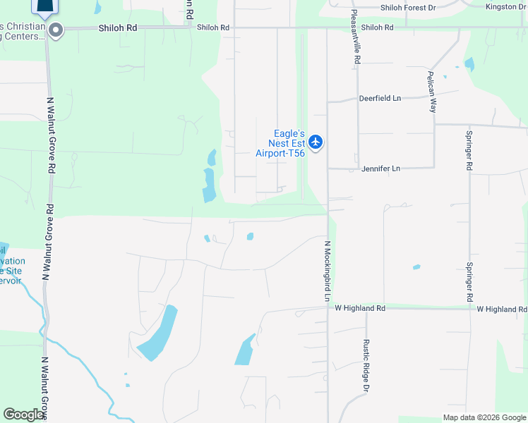map of restaurants, bars, coffee shops, grocery stores, and more near 2511 Falcon Way in Midlothian