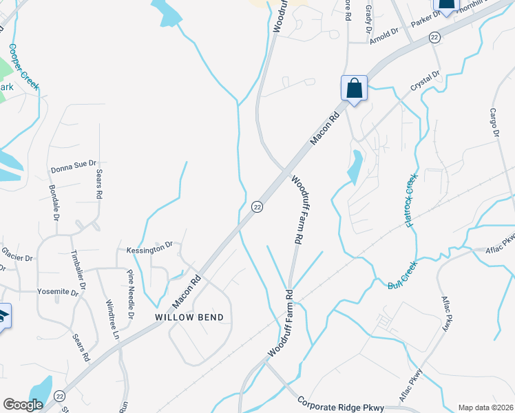 map of restaurants, bars, coffee shops, grocery stores, and more near 5938 Macon Road in Columbus