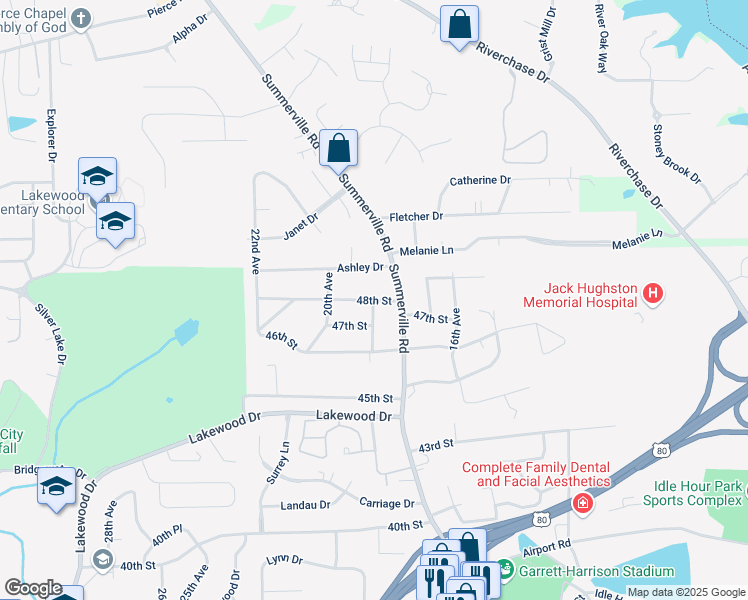 map of restaurants, bars, coffee shops, grocery stores, and more near 1799 48th Street in Phenix City