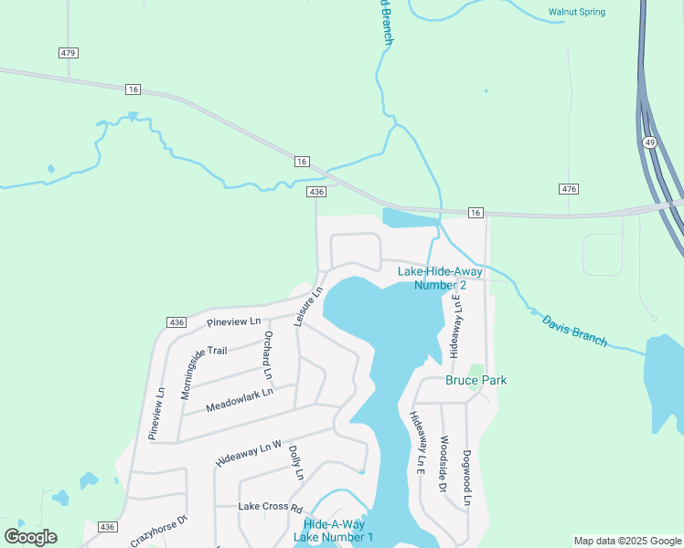 map of restaurants, bars, coffee shops, grocery stores, and more near 1704 Leisure Lane in Hideaway