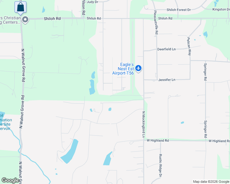 map of restaurants, bars, coffee shops, grocery stores, and more near 2511 Falcon Way in Midlothian