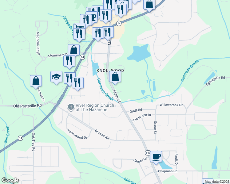 map of restaurants, bars, coffee shops, grocery stores, and more near 5236 Main Street in Millbrook