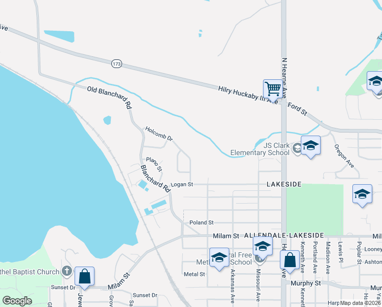 map of restaurants, bars, coffee shops, grocery stores, and more near 325 Holcomb Drive in Shreveport
