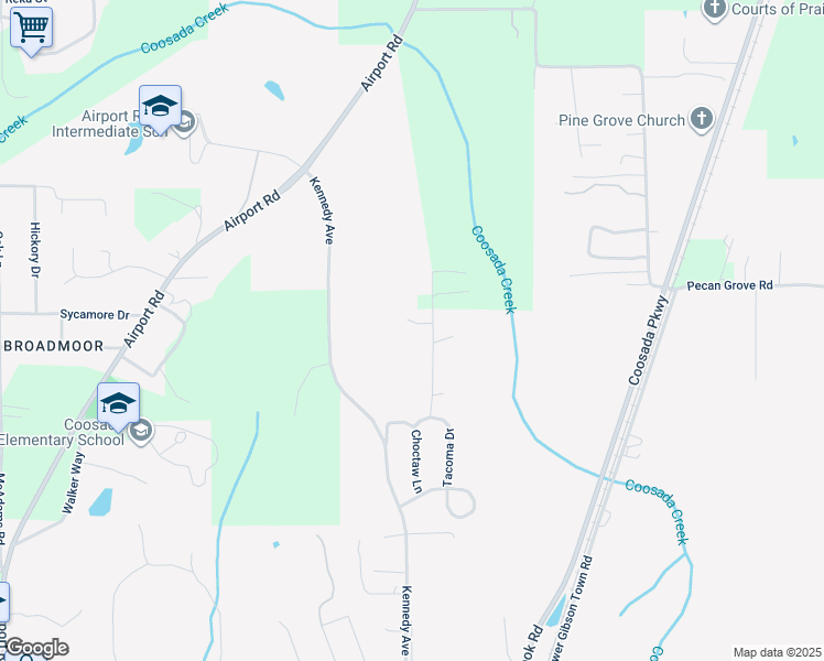 map of restaurants, bars, coffee shops, grocery stores, and more near 269 Coosada Lane in Coosada