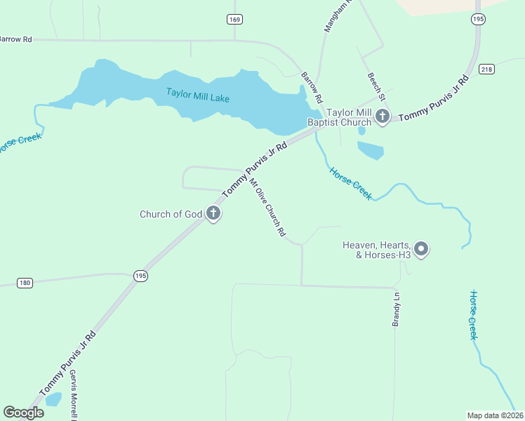 map of restaurants, bars, coffee shops, grocery stores, and more near 26 Mount Olive Church Road in Reynolds