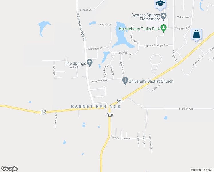 map of restaurants, bars, coffee shops, grocery stores, and more near 3004 Zachry Avenue in Ruston