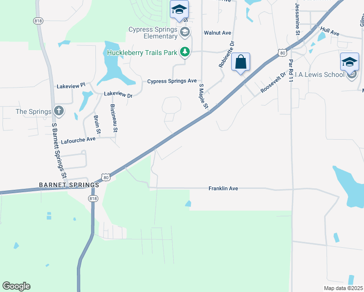 map of restaurants, bars, coffee shops, grocery stores, and more near 2302 Rusty Lane in Ruston