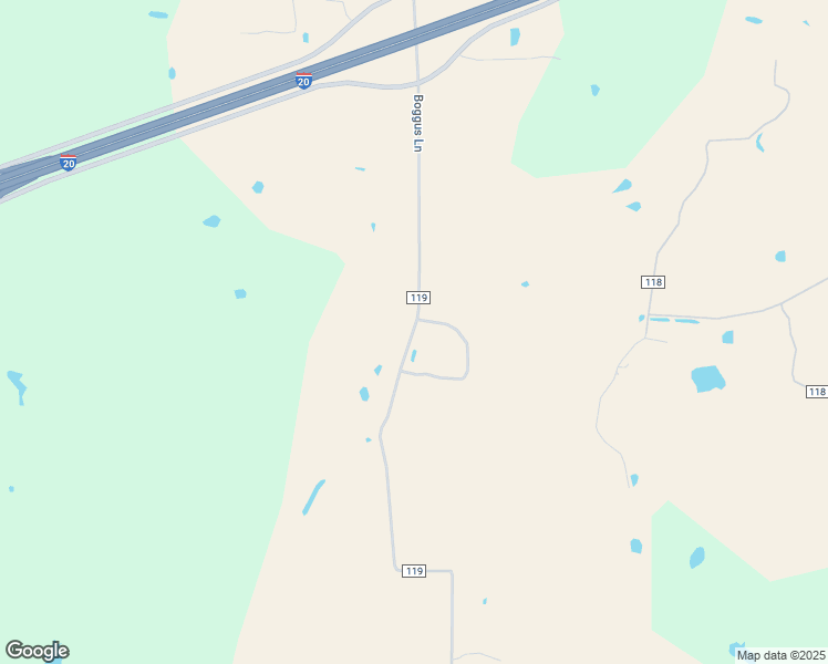 map of restaurants, bars, coffee shops, grocery stores, and more near County Road 119 in Gordon