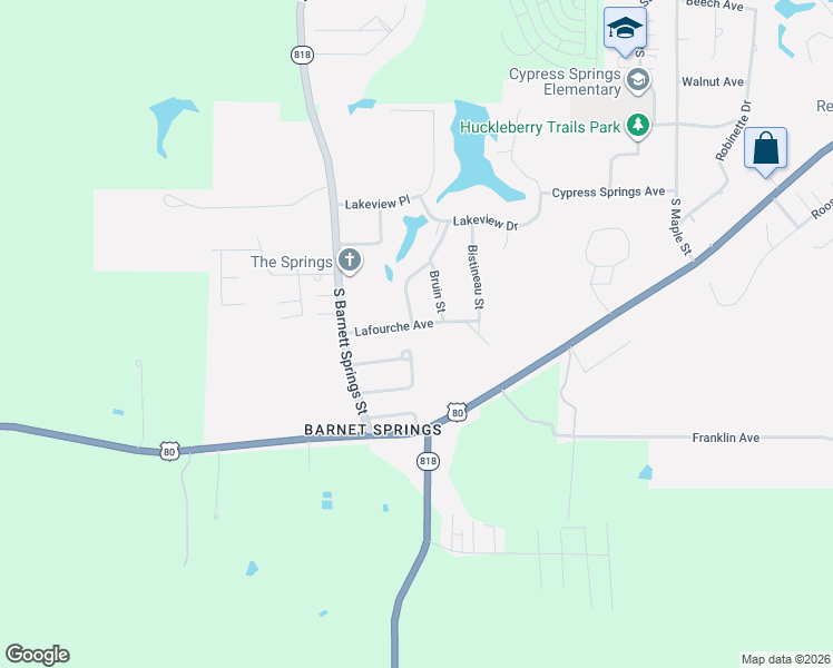 map of restaurants, bars, coffee shops, grocery stores, and more near 2913 Lafourche Avenue in Ruston