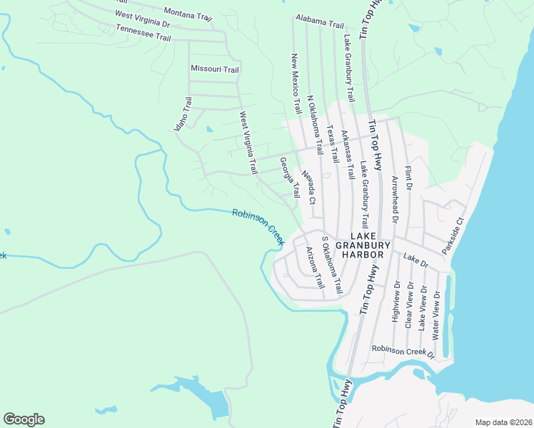map of restaurants, bars, coffee shops, grocery stores, and more near 5801 Archery Court in Granbury