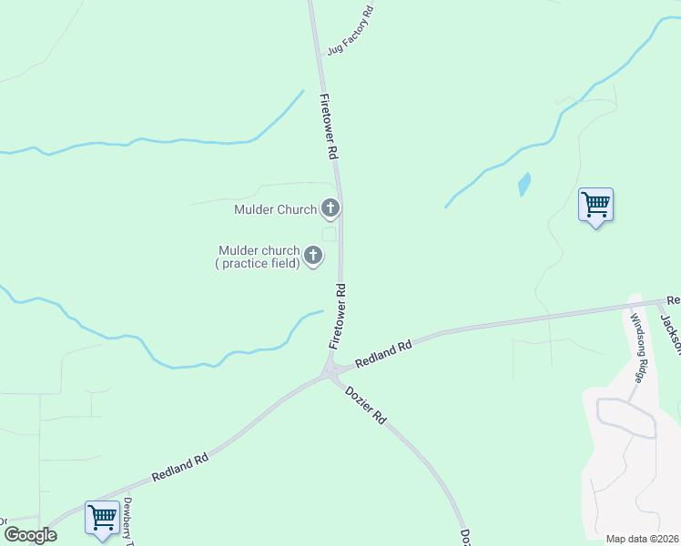 map of restaurants, bars, coffee shops, grocery stores, and more near 3605 Firetower Road in Wetumpka