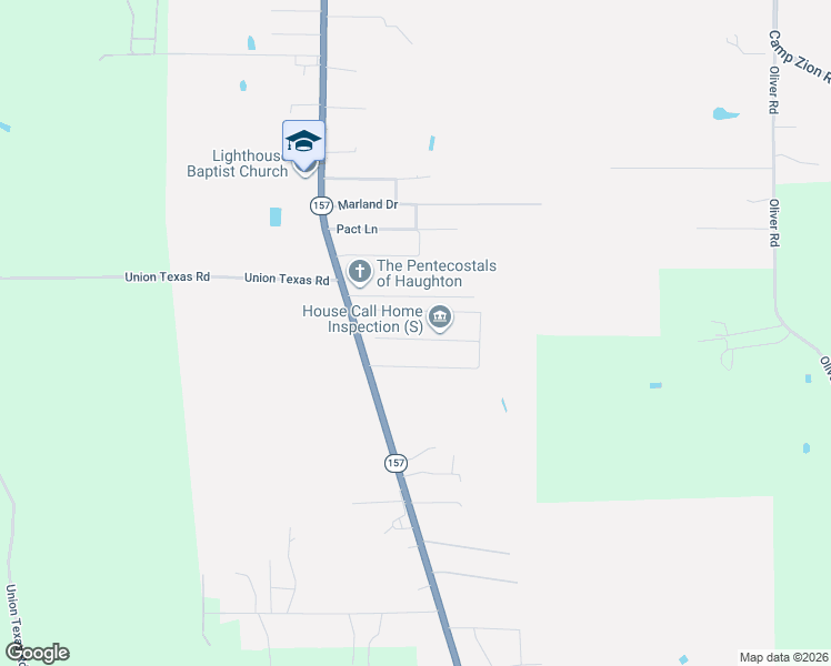 map of restaurants, bars, coffee shops, grocery stores, and more near 216 Southern Creek Circle in Haughton