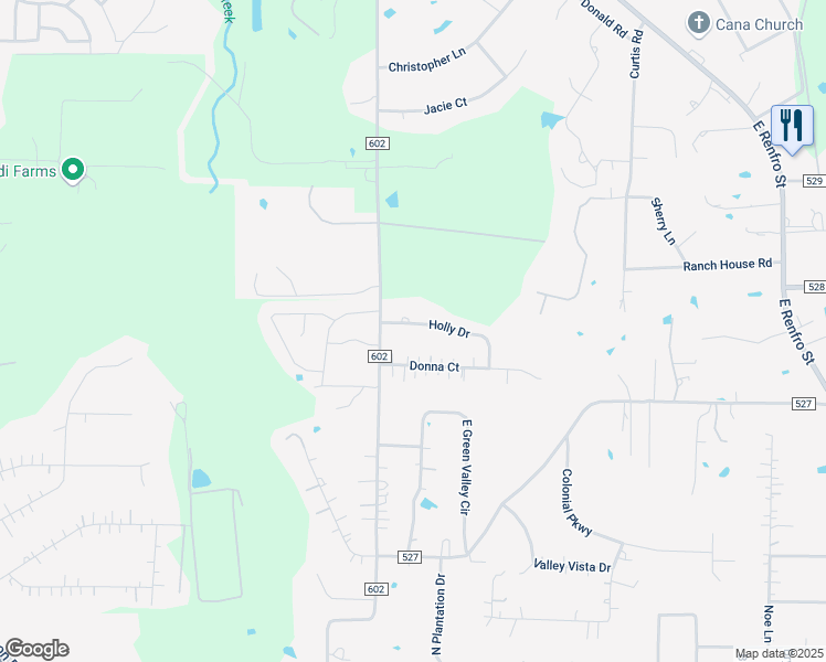 map of restaurants, bars, coffee shops, grocery stores, and more near 616 Holly Drive in Burleson