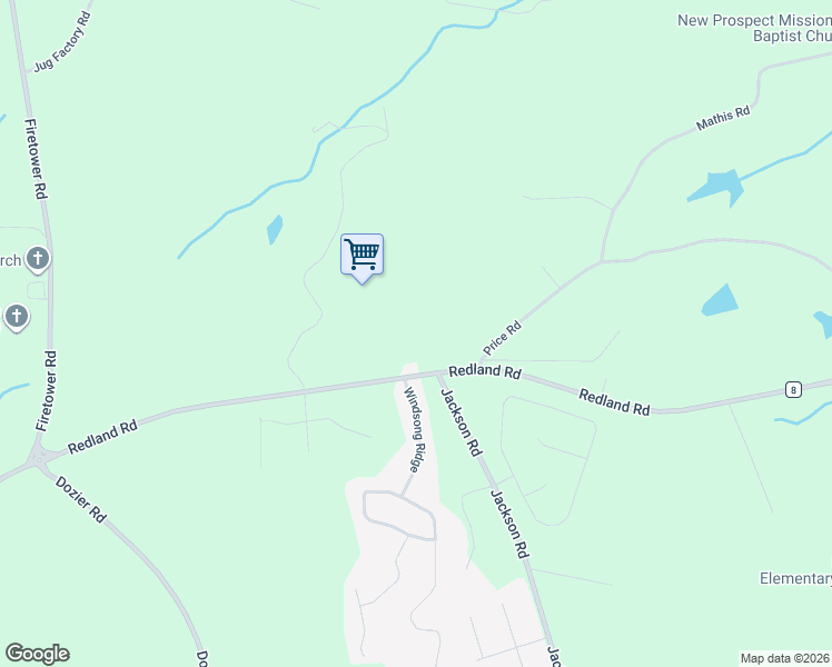 map of restaurants, bars, coffee shops, grocery stores, and more near 15 Price Road in Wetumpka