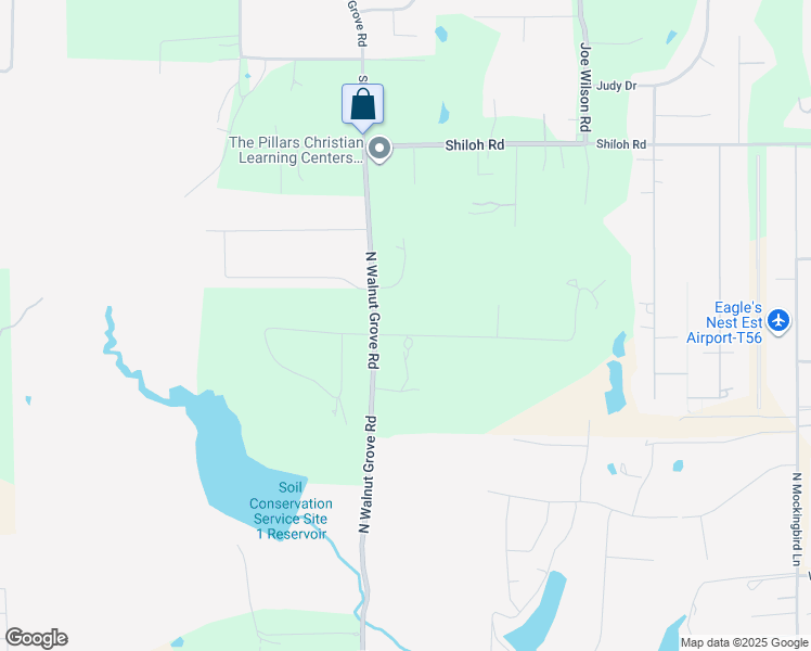 map of restaurants, bars, coffee shops, grocery stores, and more near 2540 North Walnut Grove Road in Midlothian