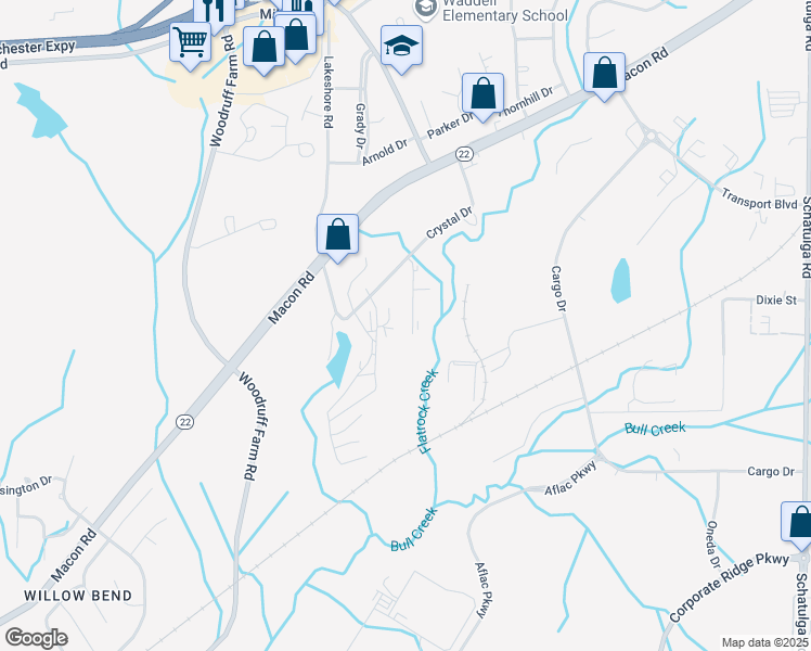 map of restaurants, bars, coffee shops, grocery stores, and more near 5247 Crystal Court in Columbus