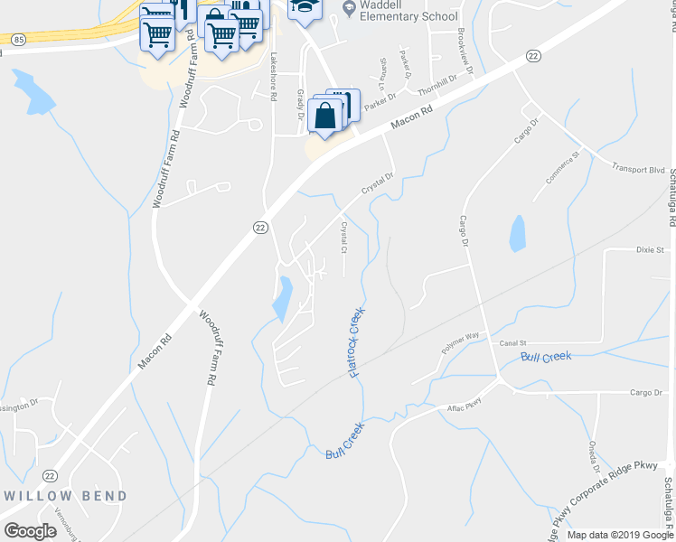 map of restaurants, bars, coffee shops, grocery stores, and more near 5256 Crystal Court in Columbus