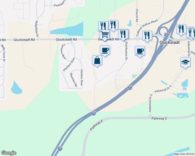 map of restaurants, bars, coffee shops, grocery stores, and more near 106 Enterprise Drive in Madison