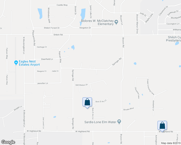 map of restaurants, bars, coffee shops, grocery stores, and more near 2590 Springer Road in Midlothian