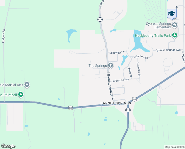 map of restaurants, bars, coffee shops, grocery stores, and more near 3401 Arthur Drive in Ruston