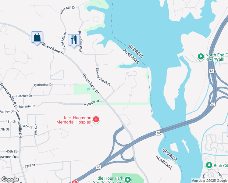 map of restaurants, bars, coffee shops, grocery stores, and more near 5208 Stoney Brook Dr in Phenix City