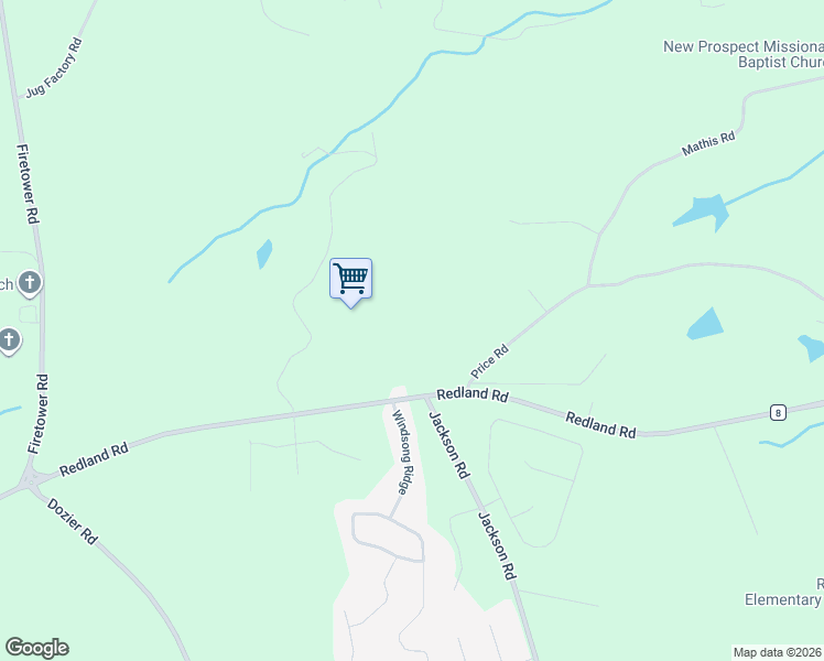 map of restaurants, bars, coffee shops, grocery stores, and more near 15 Price Road in Wetumpka