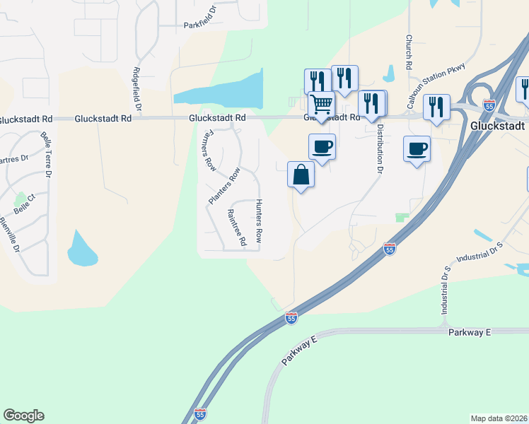 map of restaurants, bars, coffee shops, grocery stores, and more near 124 Hunters Row in Madison