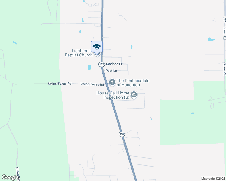map of restaurants, bars, coffee shops, grocery stores, and more near 15 Owl Lane in Haughton