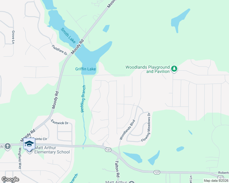 map of restaurants, bars, coffee shops, grocery stores, and more near 320 Rolling Acres Drive in Kathleen