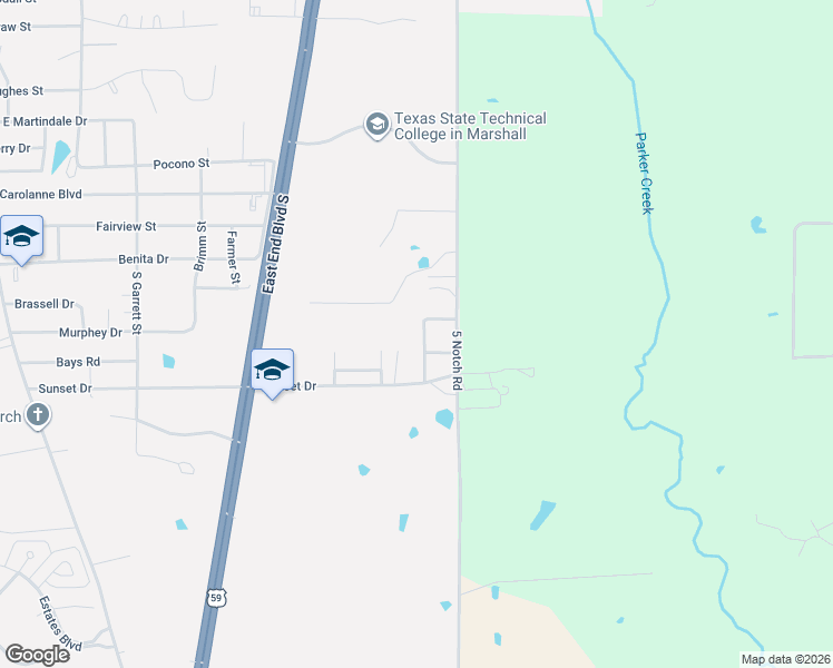 map of restaurants, bars, coffee shops, grocery stores, and more near 3607 Sunset Loop in Marshall