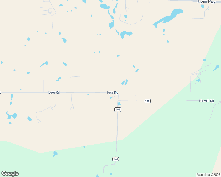 map of restaurants, bars, coffee shops, grocery stores, and more near Dyer Road in Lipan