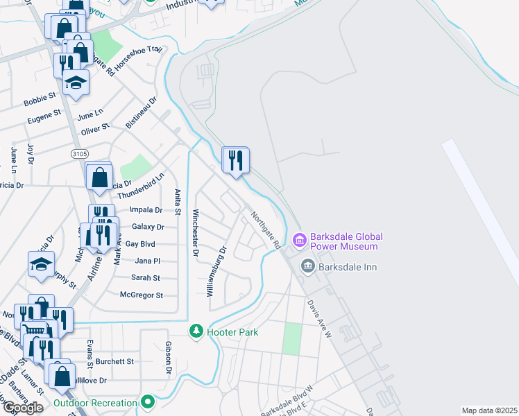 map of restaurants, bars, coffee shops, grocery stores, and more near 720 Davis Avenue West in Bossier City