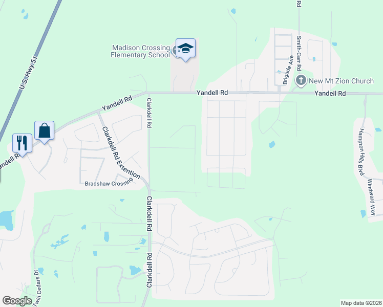 map of restaurants, bars, coffee shops, grocery stores, and more near 113 Bear Creek Court in Canton