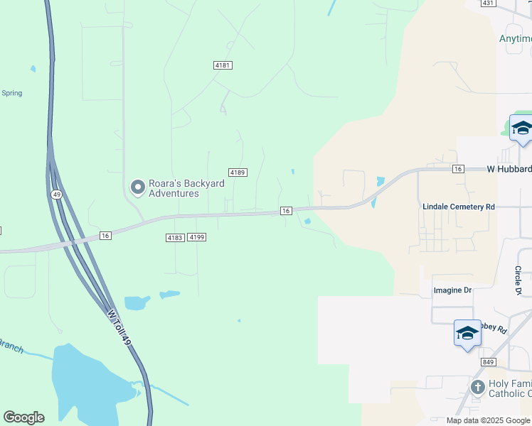 map of restaurants, bars, coffee shops, grocery stores, and more near 15992 Farm to Market 16 in Lindale