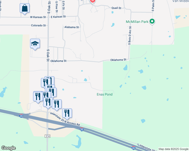 map of restaurants, bars, coffee shops, grocery stores, and more near in Van
