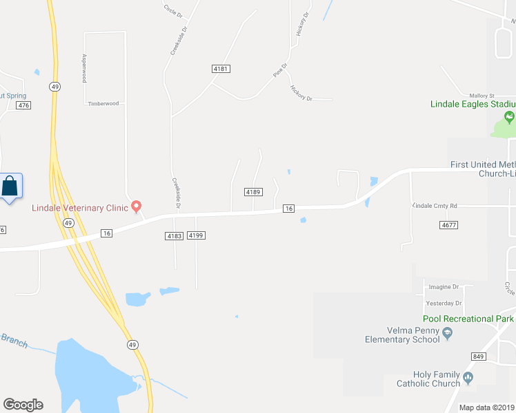 map of restaurants, bars, coffee shops, grocery stores, and more near 15992 Farm to Market 16 in Lindale