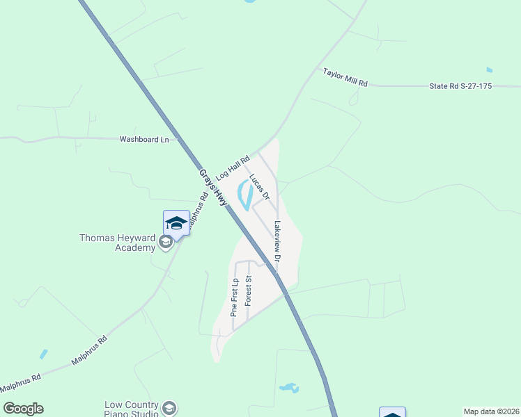 map of restaurants, bars, coffee shops, grocery stores, and more near 58 Lucas Drive in Ridgeland