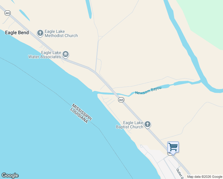 map of restaurants, bars, coffee shops, grocery stores, and more near 100 Muddy Bayou Road in Vicksburg