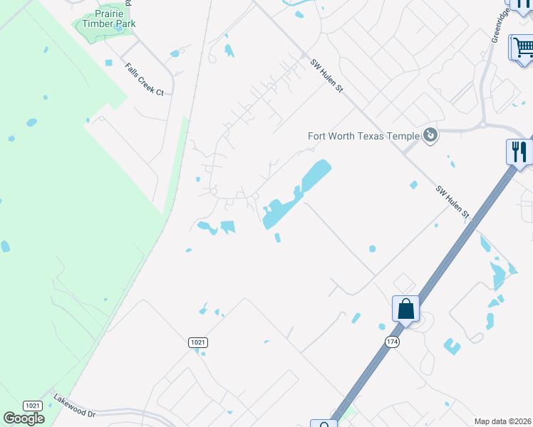 map of restaurants, bars, coffee shops, grocery stores, and more near 9901 Tantarra Drive in Burleson