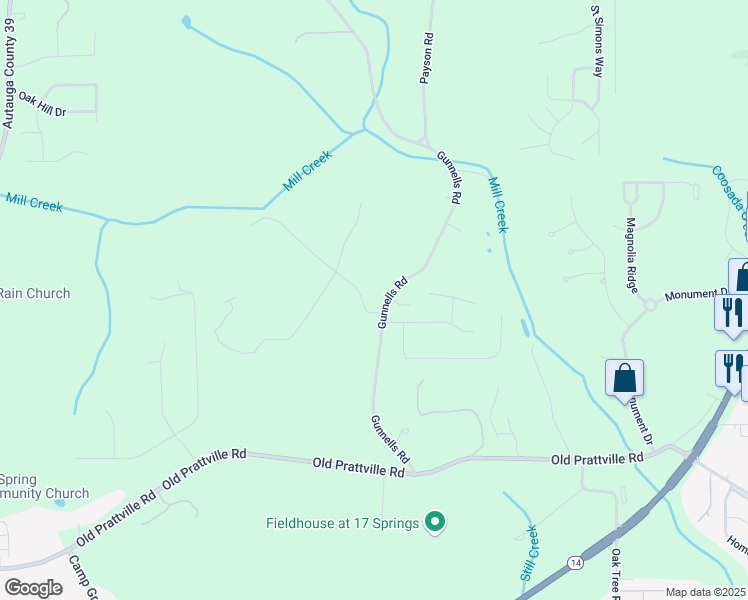 map of restaurants, bars, coffee shops, grocery stores, and more near 62 Country Place Drive in Deatsville