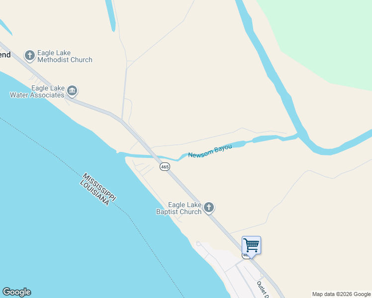 map of restaurants, bars, coffee shops, grocery stores, and more near 100-298 Muddy Bayou Road in Vicksburg